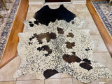 Brazilian Cowhide Fur Rug - Natural Exotic Salt Pepper Spots - XL/JUMBO