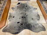 Brazilian Cowhide Fur Rug - Grey Natural Exotic Salt Pepper Spots - XL/JUMBO
