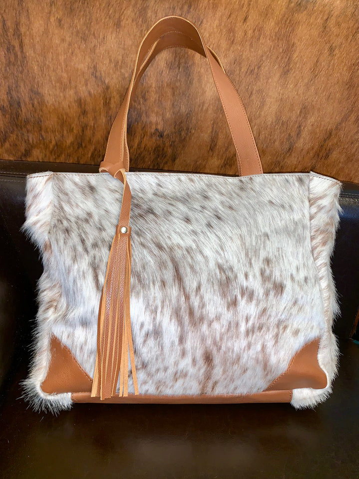 100% Cowhide leather Shoulder Out Going Tote Bag With Fringes , for women- Cowhide Bags - Free Shipping!!