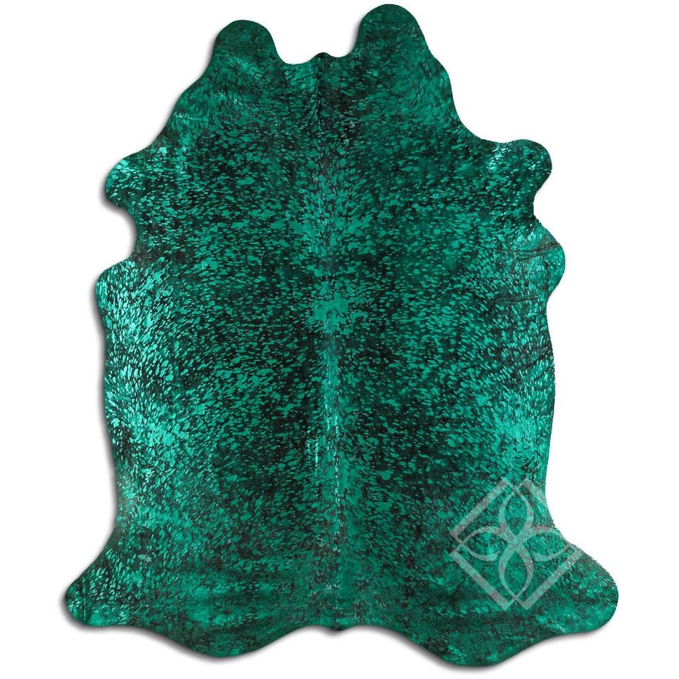 100% Real  Brazilian Cowhide Fur Rug - Acid Wash Green Cowhide Rug - Real Cowhide- XL/JUMBO