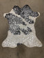 Silver On White Black Metallic Acid Wash Printed Design Calf Hide Rug