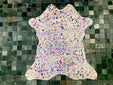 Rainbow Metallic Acid Wash Printed Design Calf Hide Rug