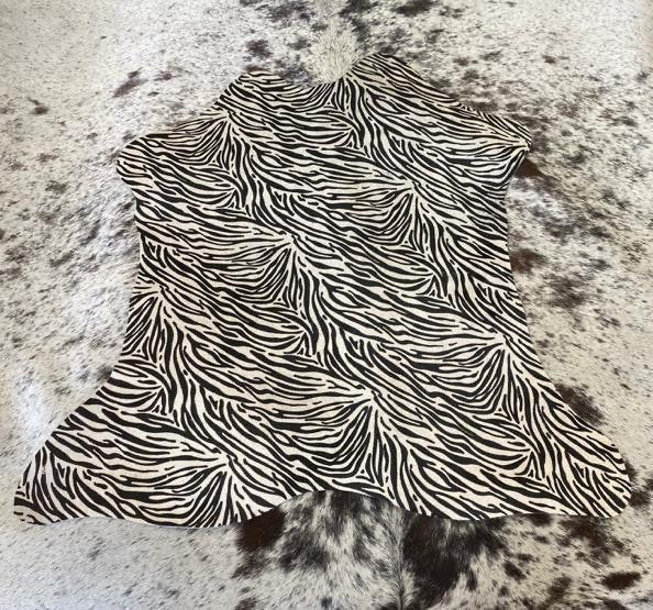Tiger On White Animal Printed Design Calf Hide Rug
