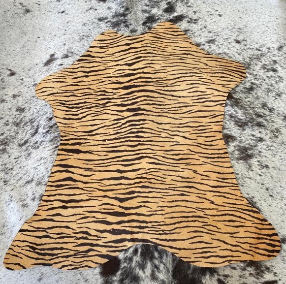 Tiger Animal Printed Design Calf Hide Rug