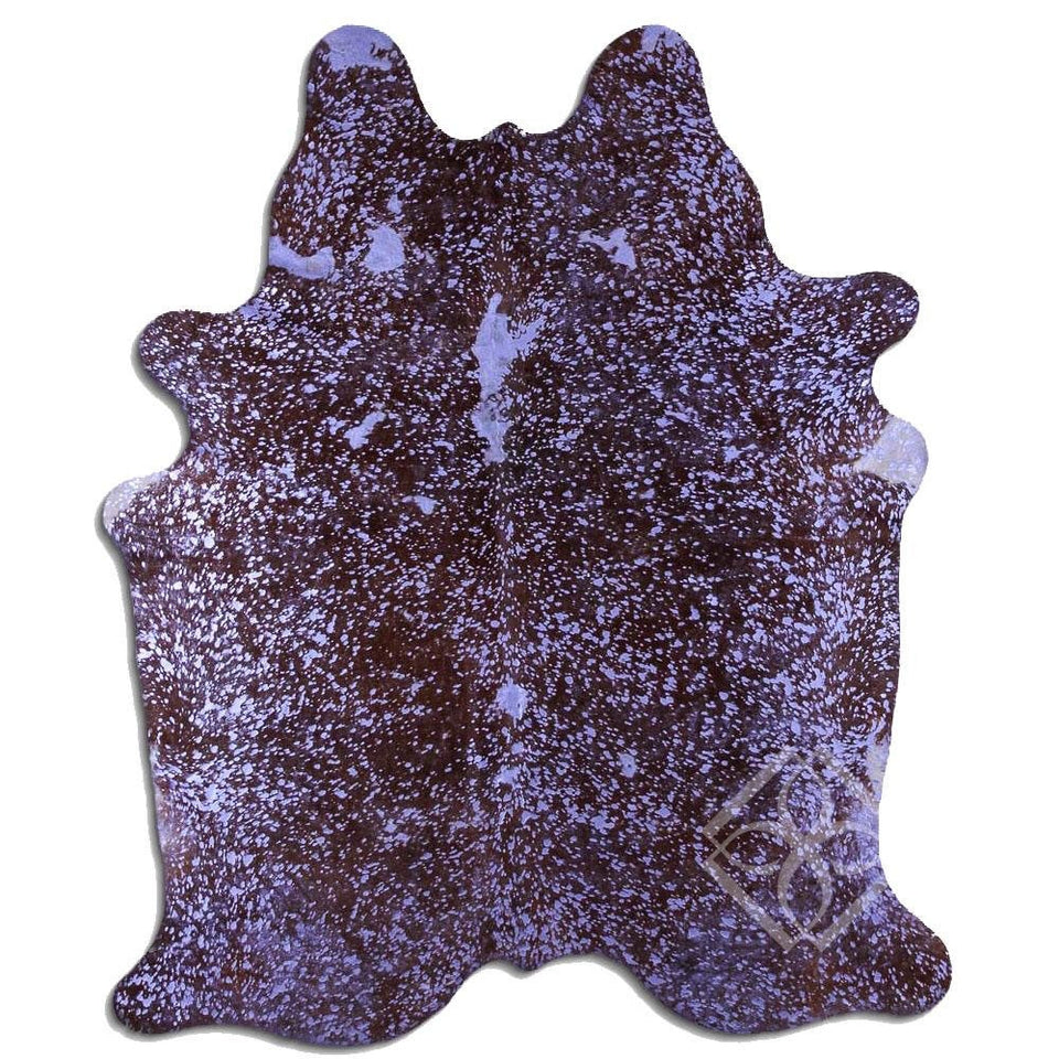 100% Real  Brazilian Cowhide Fur Rug - Acid Wash Purple  Cowhide Rug - Real Cowhide- XL/JUMBO