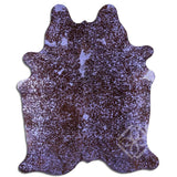 100% Real  Brazilian Cowhide Fur Rug - Acid Wash Purple  Cowhide Rug - Real Cowhide- XL/JUMBO