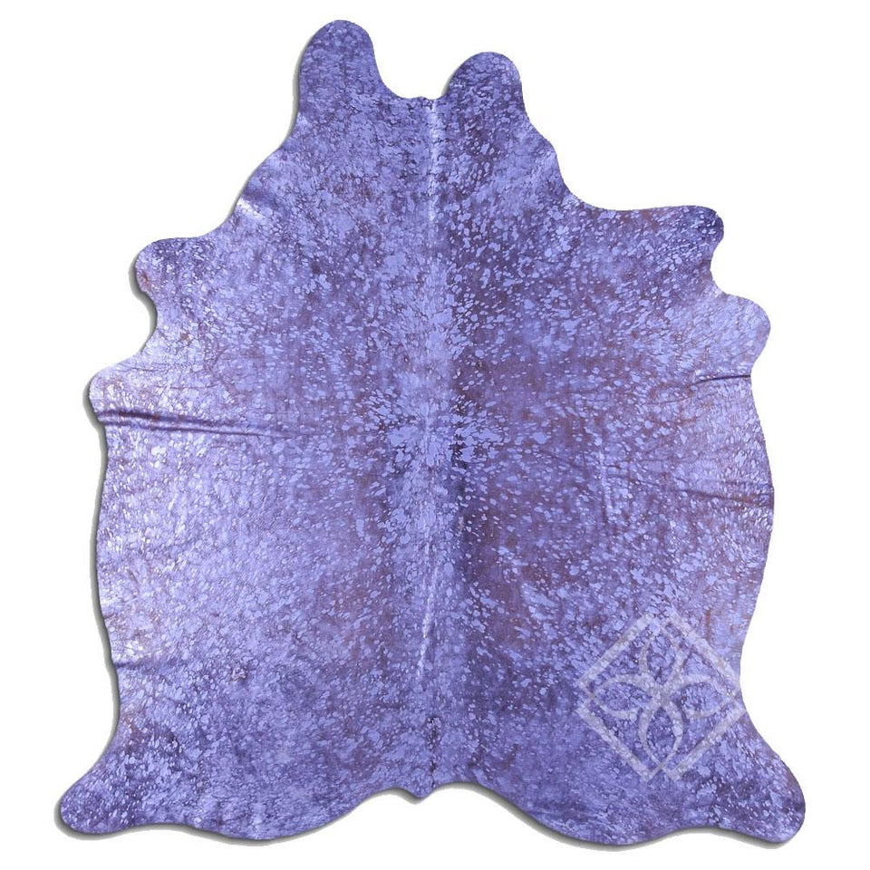 100% Real  Brazilian Cowhide Fur Rug - Acid Wash Purple  Cowhide Rug - Real Cowhide- XL/JUMBO