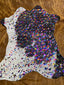 Rainbow On White Black Metallic Acid Wash Printed Design Calf Hide Rug