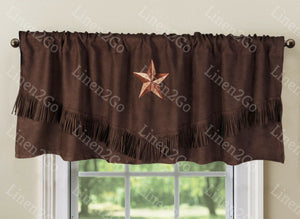 Western Star Embroidery Suede Valance