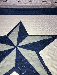 Dallas Cowboys Western Star Design Quilt BedSpread Comforter Navy Blue Set +HOT+