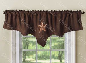 Western Embroidery Star Suede Valance