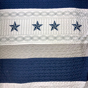 Dallas Cowboys Western Star Design Quilt BedSpread Comforter Navy Blue Set +HOT+