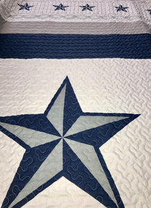 Dallas Cowboys Western Star Design Quilt BedSpread Comforter Navy Blue Set +HOT+