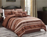 Luxury South Western Rodeo Horse Rustic Star Wire Brown Comforter Set - 7 Piece