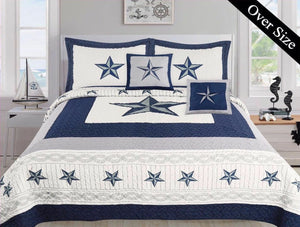 Dallas Cowboys Western Star Design Quilt BedSpread Comforter Navy Blue Set +HOT+
