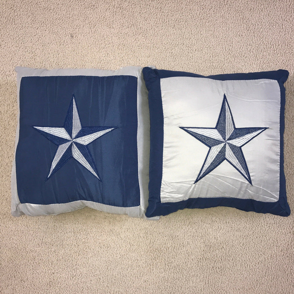 6 Piece - Dallas Cowboys Western Star Design Quilt BedSpread Comforter Navy Blue