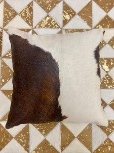 Luxurious Tri-Color Cowhide Cushion