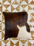 Luxurious Tri-Color Cowhide Cushion