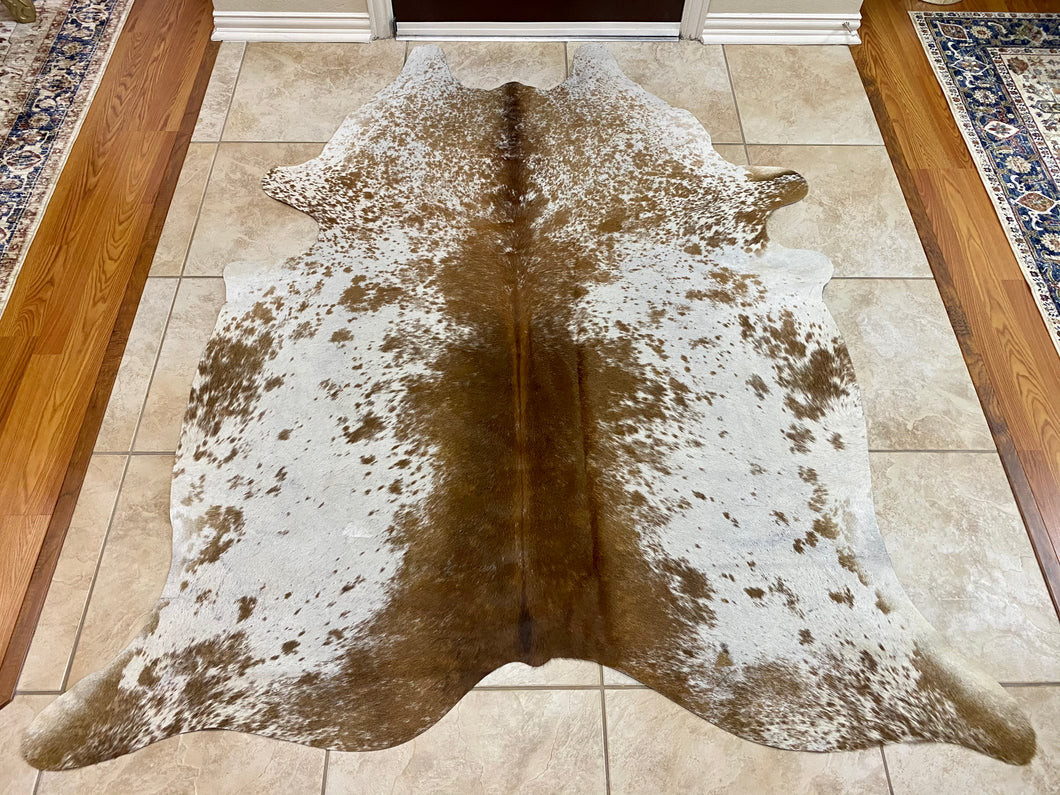 Brazilian Cowhide Fur Rug - Natural Exotic Salt Pepper Spots - XL/JUMBO