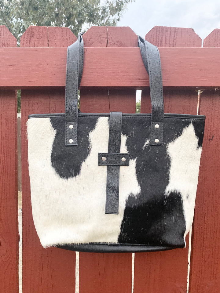 100% Cowhide leather  tote with bronze studs, for women - Free Shipping!!