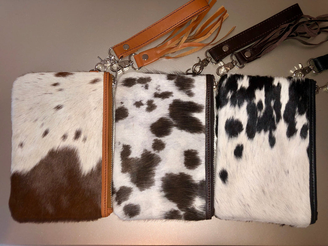 Cowhide Leather Wristlet