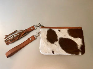 Cowhide Leather Wristlet