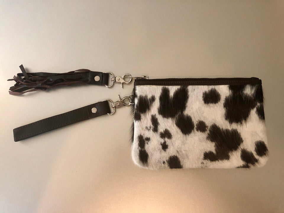 Cowhide Leather Wristlet