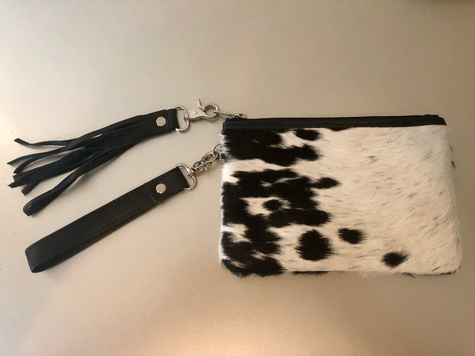 Cowhide Leather Wristlet