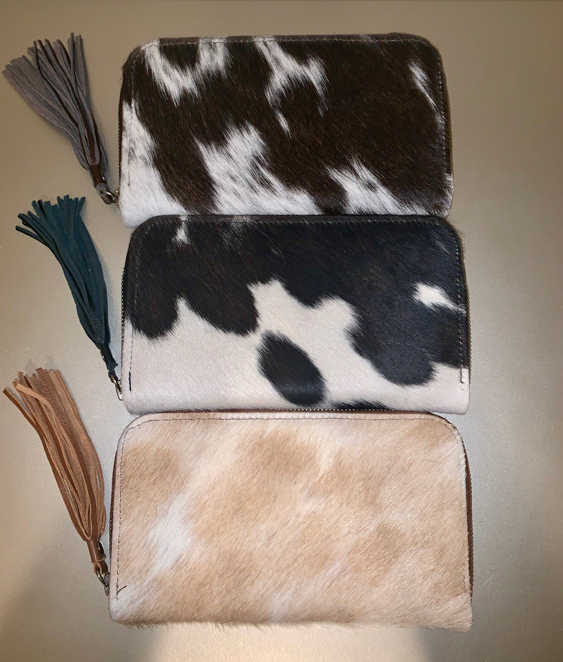 Mirror Cowhide Double Sided Clutch