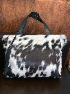 100% Cowhide leather Shoulder Out Going Tote Bag With Fringes , for women- Cowhide Bags - Free Shipping!!