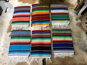 Mexican Serape Blanket, runner, end bed throw, foot bed throw, shawl, Handmade in Mexico, artisan,Mexican Blanket/ 84x60 inches