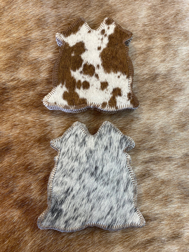 Cowhide Leather Cow Coasters With Lacing