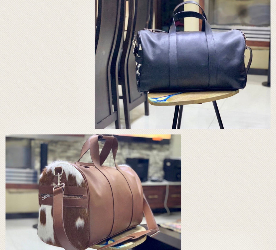 Leather Cowhide Duffel Bag