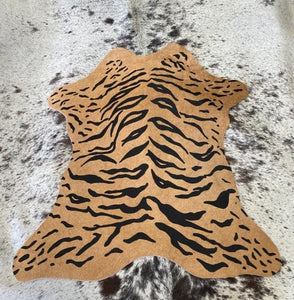 Tiger Animal Printed Design Calf Hide Rug