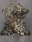 Gold On Black Metallic Acid Wash Printed Design Calf Hide Rug