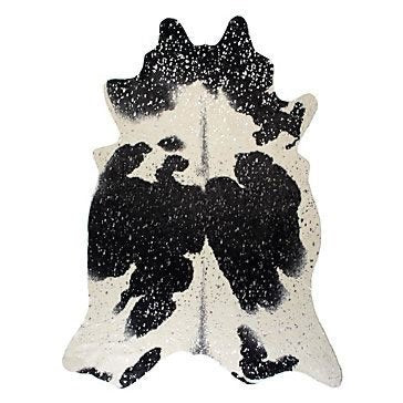 100% Real  Brazilian Cowhide Fur Rug - Acid Wash Silver and Black  Cowhide Rug - Real Cowhide- XL/JUMBO