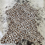 Leopard On White Animal Printed Design Calf Hide Rug