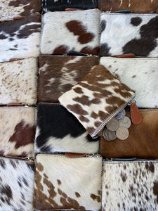 Double Sided Cowhide Coin Wallet Credit Card Holder Pouch