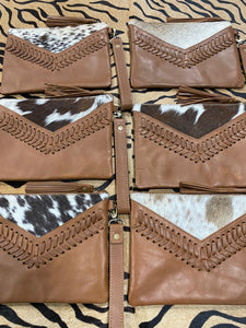 Cowhide Wristlet With Leather backing