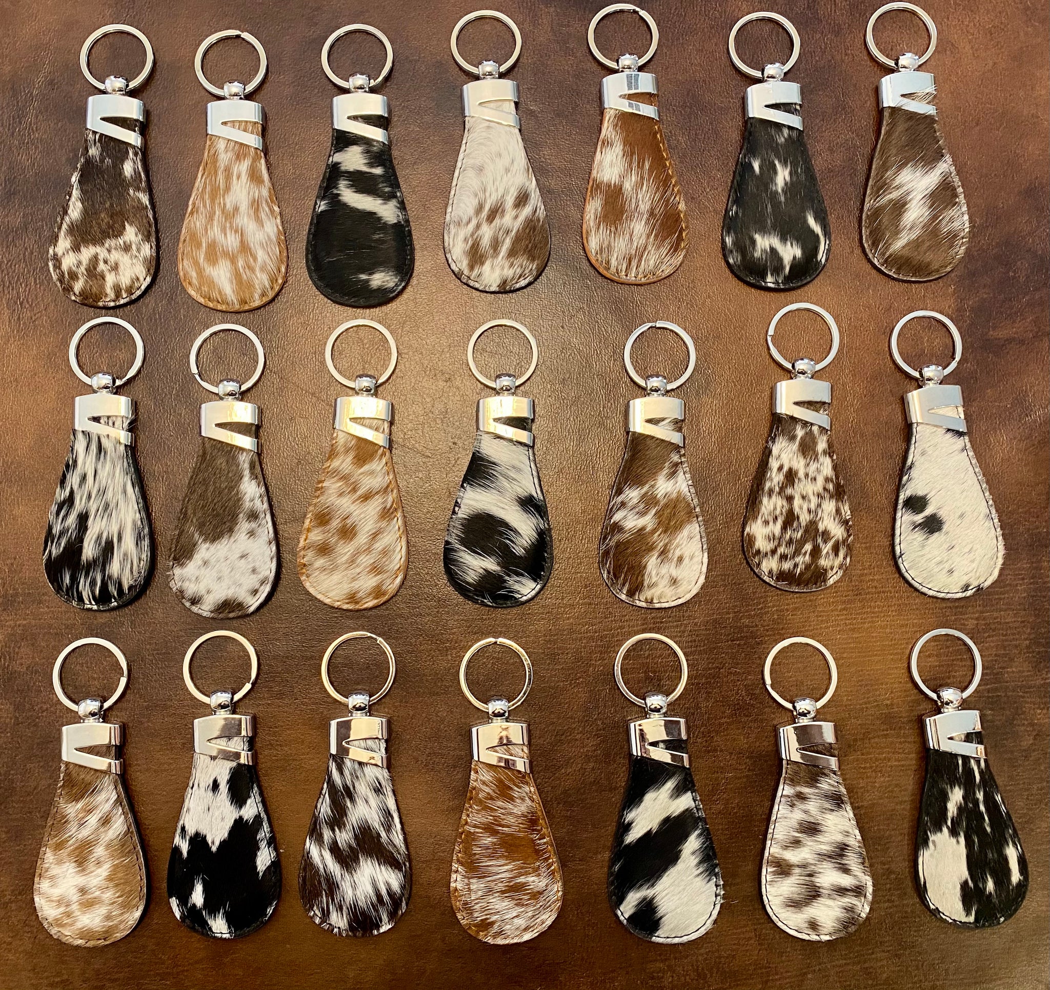 Key Chain Backing 100% Brazilian Cowhide keychain with leather backing- Key Fob โ Western ...
